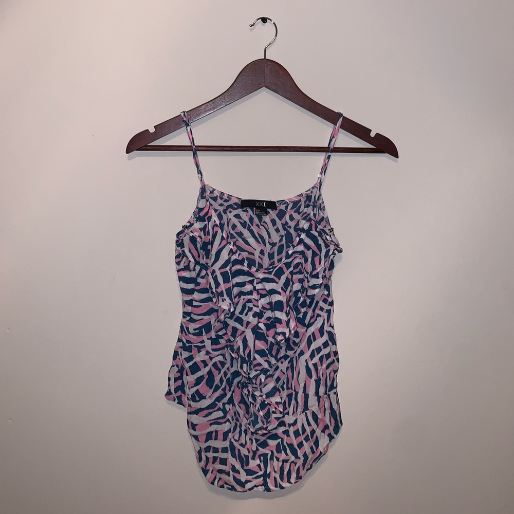 XXI Pink, Blue & White Blouse size S - Picture 2 of 7